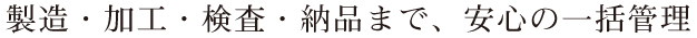 製造・加工・検査・納品まで、安心の一括管理